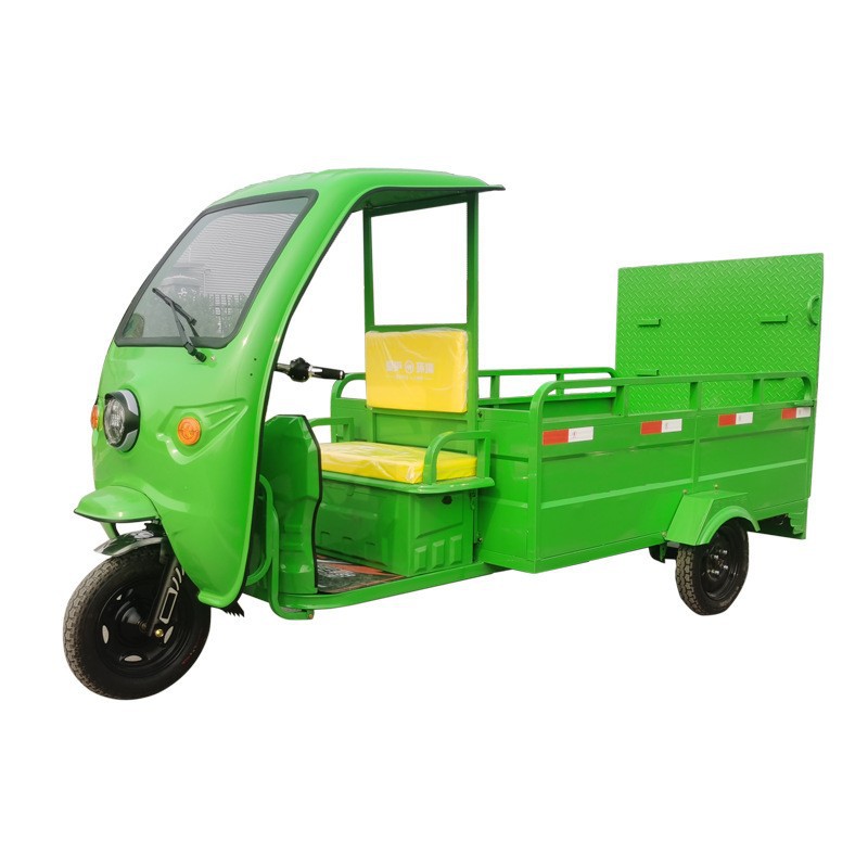 平板四桶六桶可加蓬垃圾分类转运环卫清运车六桶电动三轮车垃圾车
