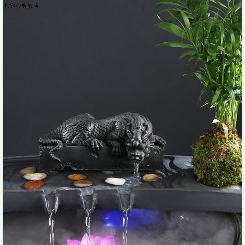 新款水缸造景摆件水循环过滤增族氧饰流水摆陶瓷件装器过滤流水器