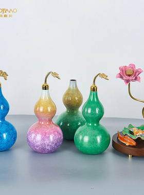 黄铜葫芦摆件客厅家居电视柜办公桌面收纳装饰品乔迁开业工艺礼品