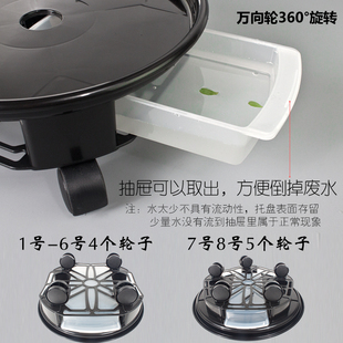 花盆托盘带滑轮圆形树脂花盆垫万向轮底托盘接水盘全新料花盘 新品