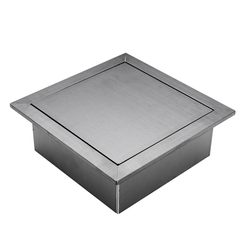 达点橱柜台面不锈钢垃圾桶嵌入式方形翻盖厨房用隐藏桌面盖子家用