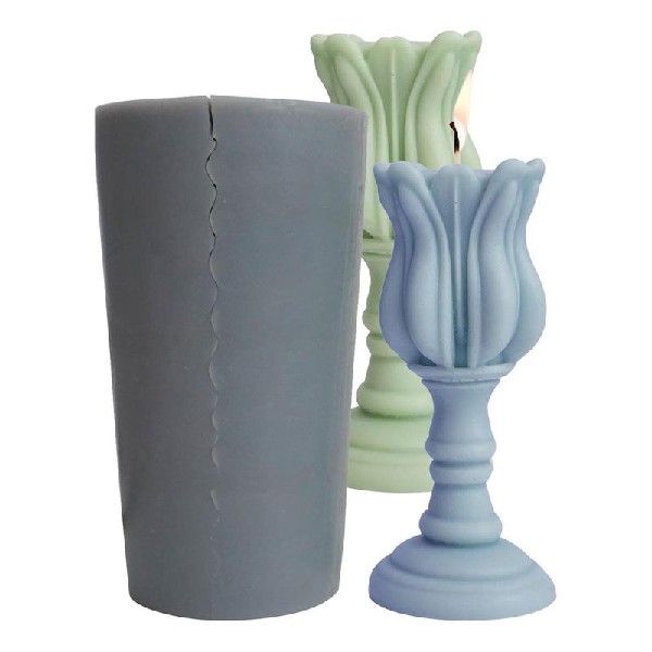 极速Tulip Candle Mold 3D Tulip Candlestick Holder Molds Tuli