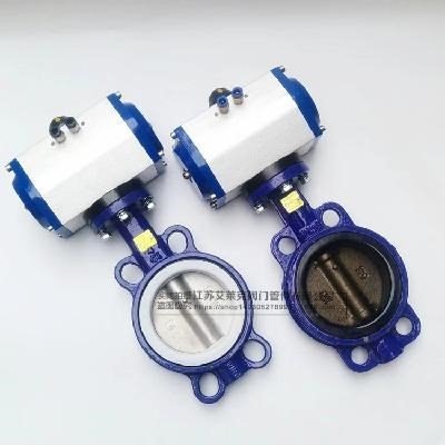 新品D671F16P气动不锈钢四氟衬胶对x夹蝶阀 DN 50 65 80 125 150