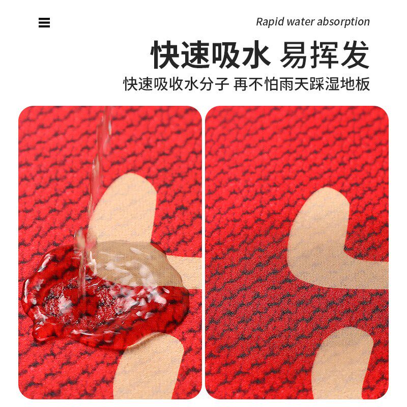 入户门地垫2024新款大门口脚垫进门玄关防滑门垫红色出入平安地毯