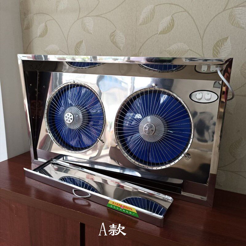 闽源排气扇厨房窗式不锈钢抽油吸烟双风电机连体强力三家用离换气