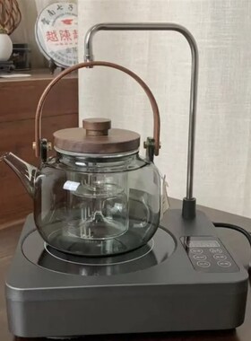 新匠自动上水电陶炉家用静音智能烟灰色耐热玻璃煮茶壶提梁壶套装