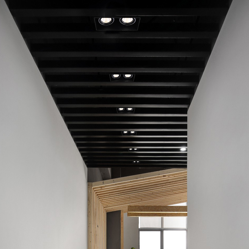 方通专用射灯10公分吊顶铝方通格栅灯商场健身房网吧工程明装筒灯