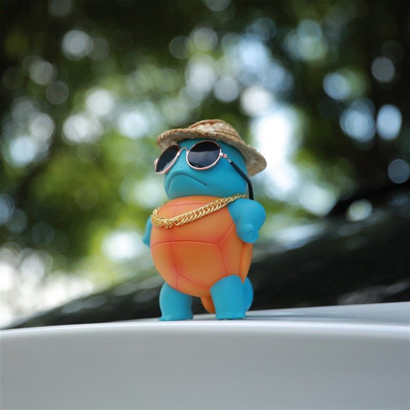 汽车摆件可爱杰尼龟创意车载网红装饰品车顶杰尼龟车尾公仔挂件