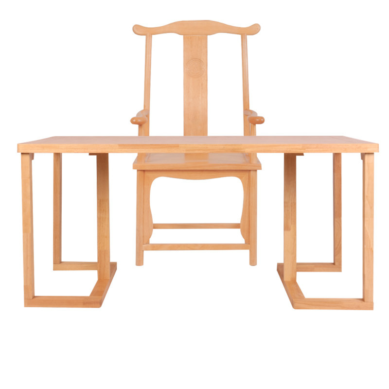 新中式书桌餐桌椅中式画案茶桌椅实木书法桌简约办公桌写字台原木