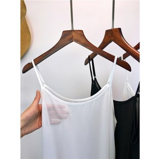 薄款内搭衬裙透明雪纺纱连衣裙里衬打底裙宽松大码中长吊带裙女夏