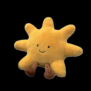 饰摆件靠枕飘窗可爱玩偶 奶油风创意太阳月亮毛绒抱枕沙发客厅装