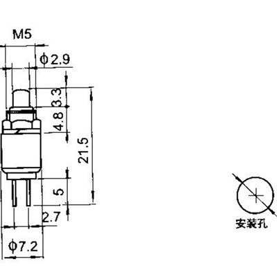 小微型圆形自复位点动按钮开关DS-402启动电源常开按通红 绿5mm
