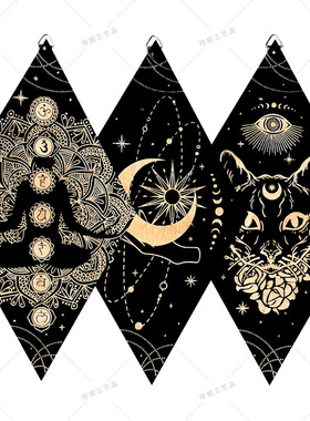 乡村波西米亚墙壁装饰太阳月亮瑜伽墙装饰菱形木眼标志三角钟摆板