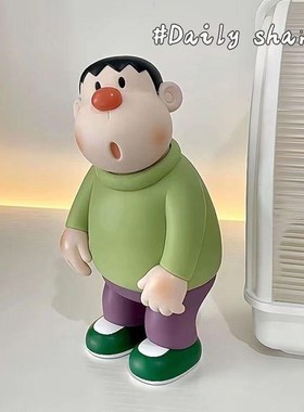 手办胖虎摆件办公桌桌面客厅家居饰品公仔玄关装饰品呆萌家居装饰