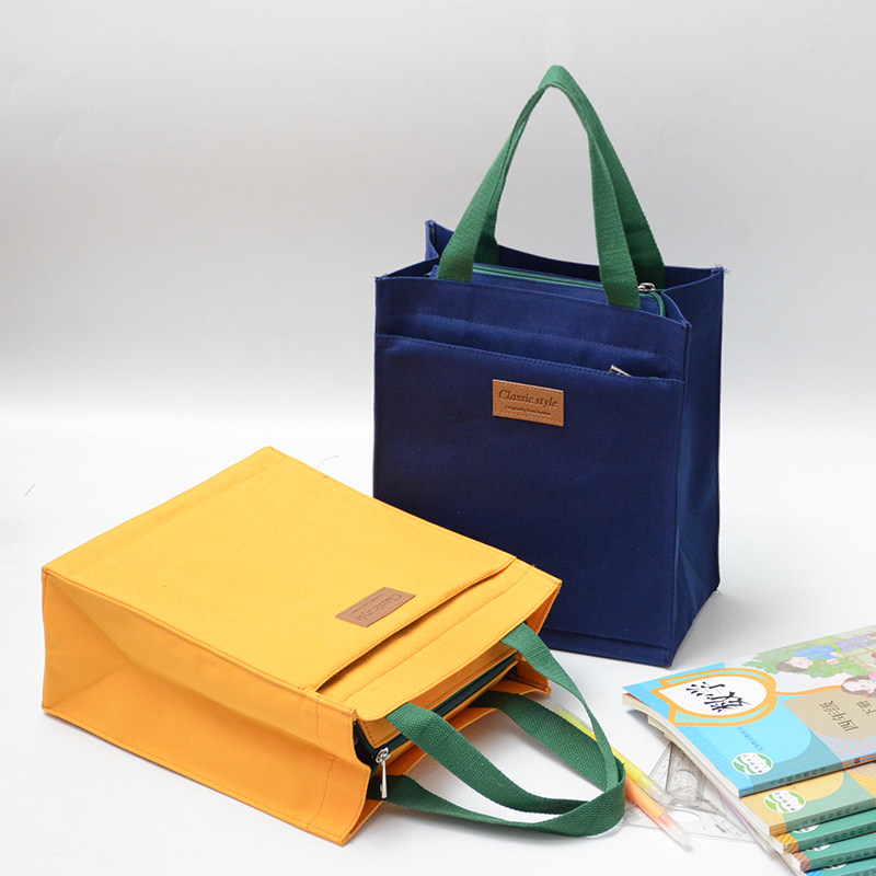 帆布儿童手提袋小号幼儿园小学生拎书袋手提包男女美术袋子补习袋