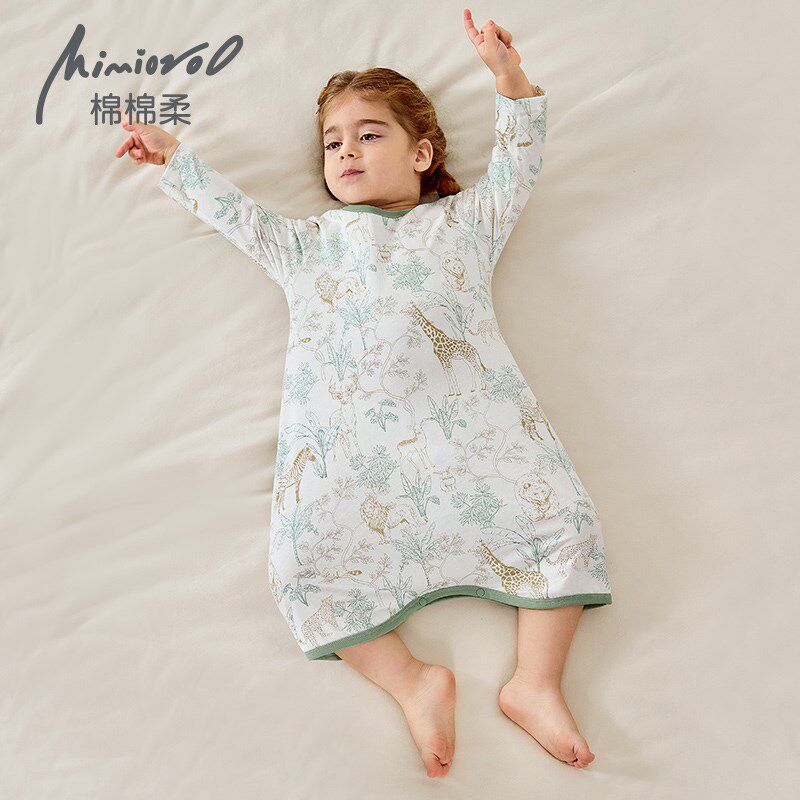 宝宝空调服儿童睡袍夏季薄款婴儿长袖纯棉a类女孩睡袋男童空调服