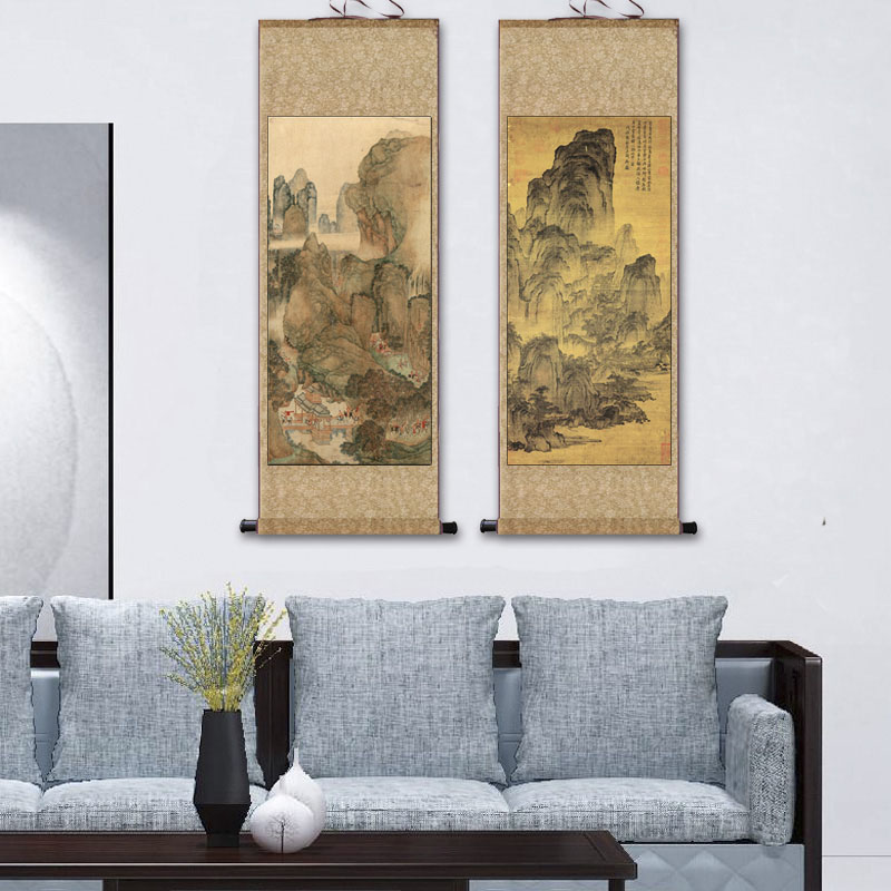 宋代名家字画赵佶挂画芙蓉锦鸡图花鸟画松严仙馆梅竹江山放牧国画