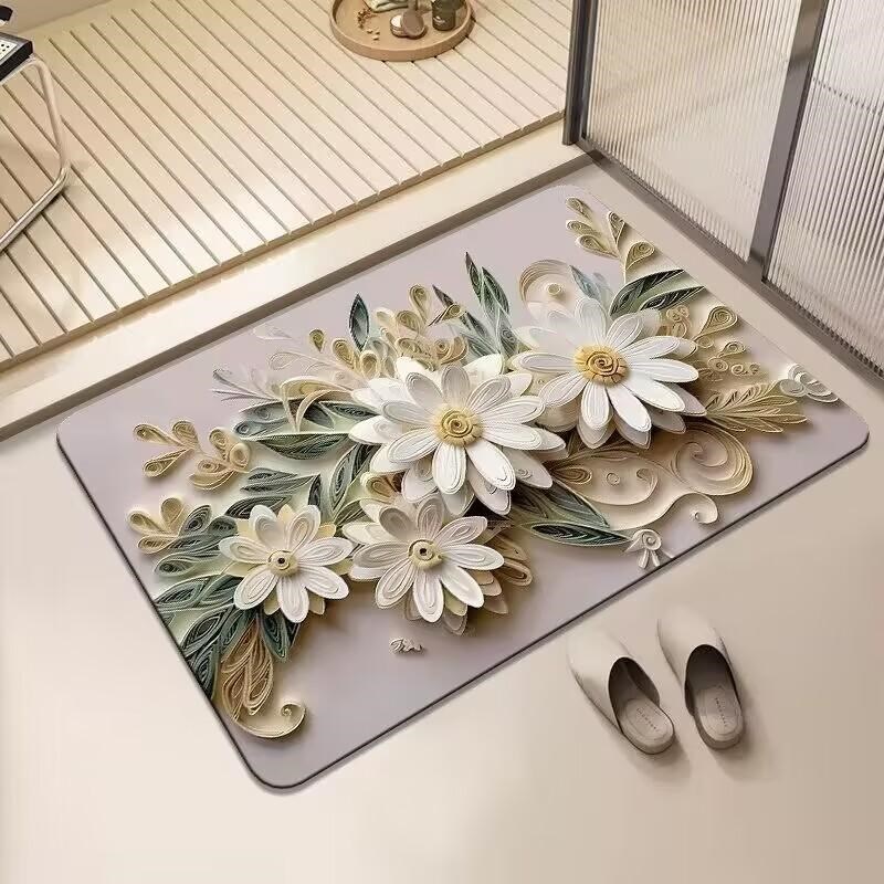 硅藻泥吸水地垫浴室卫生间门口进门入户防滑脚垫子洗手间厕所地毯