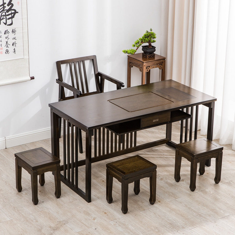 茶桌椅组合功夫茶几新中式楠竹小茶台家用办公室茶桌茶具套装一体