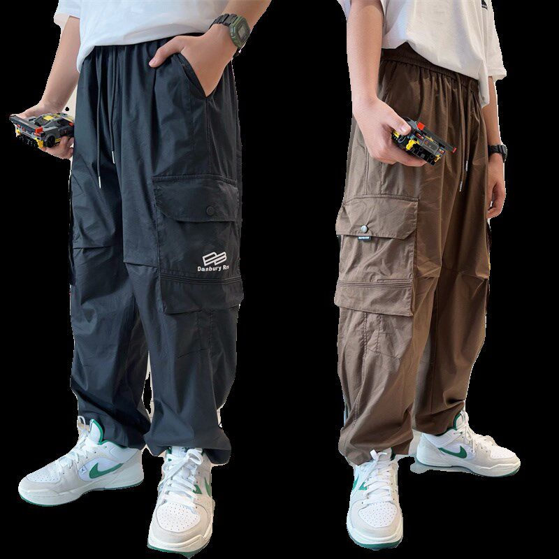 男童春夏裤子2024新款儿童弹力休闲裤中大童夏款防蚊裤工装裤薄款