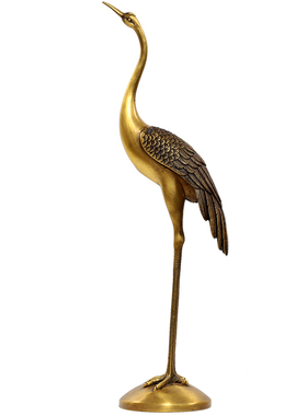 开运纯铜仙鹤摆件 落地大号龟鹤延年长寿龟 客厅家居装饰祝寿铜鹤