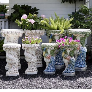 欧式罗马柱装饰摆件户外花架别墅石膏阳台造景布置庭院花盆底座