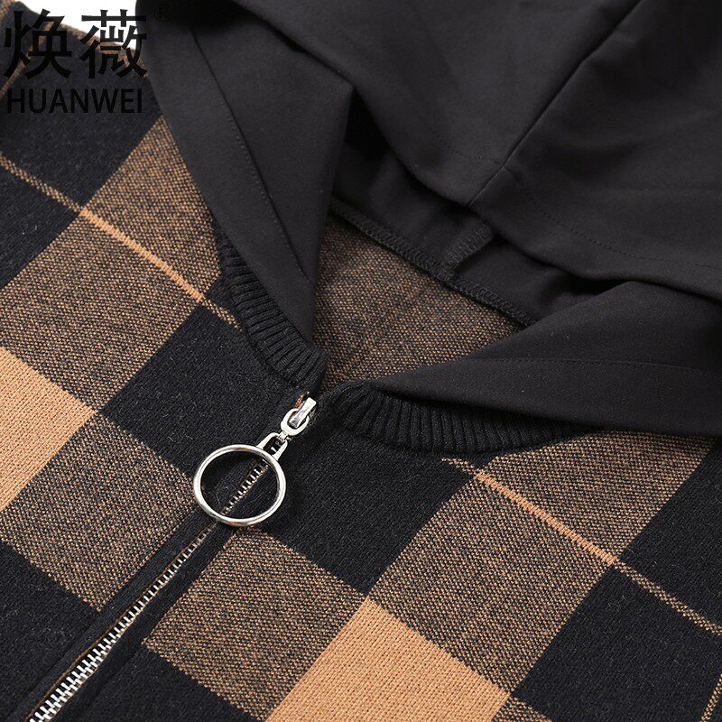 妈妈春装外套50岁中年妇女连帽针织上衣宽松中老年人春秋洋气开衫