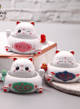 招财猫摆件开业可爱猫咪治愈小物件车内桌面装饰品高级感小众礼物