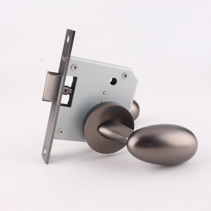 依佰利仿古铜通道锁金色轻奢无钥匙卧室内过道锁简约黑色北欧门锁