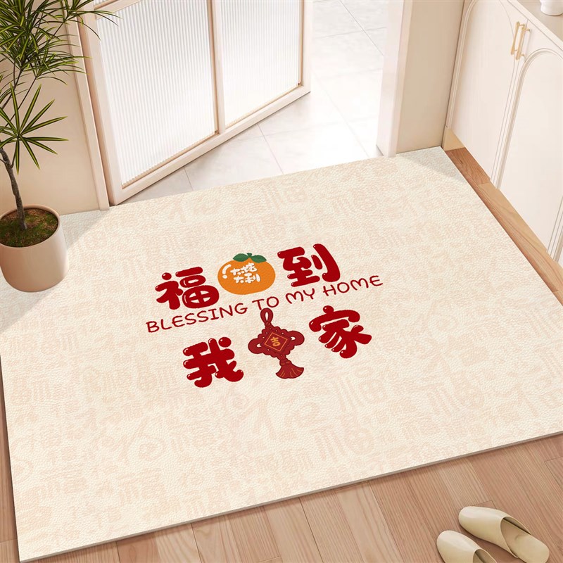 入户门地垫家用喜庆进门玄关脚垫pvc可擦免洗大门口耐脏防滑垫子