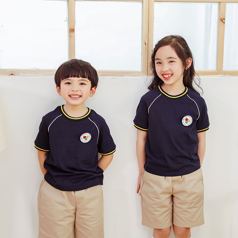 幼稚园班服幼儿园园服中小学生校服定制夏装纯棉英伦学院风表演服
