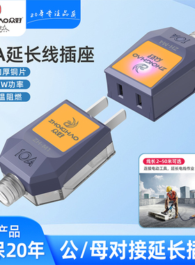 纯铜九十度弯头两孔二脚2孔电源母插头监控插座10A公220V无带线牛