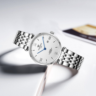 天王博雅正品 生日礼物 静音女士手表钢带石英表情侣手表男31285