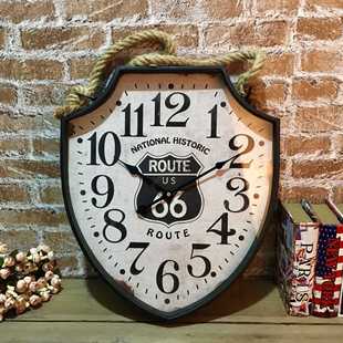 新款直销美式复古挂钟酒吧装饰简约创意壁钟欧式挂表客厅时钟数字