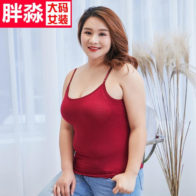 新款直销大码莫尔吊带背心夏无钢圈瑜伽运动一体加加大带胸垫打底