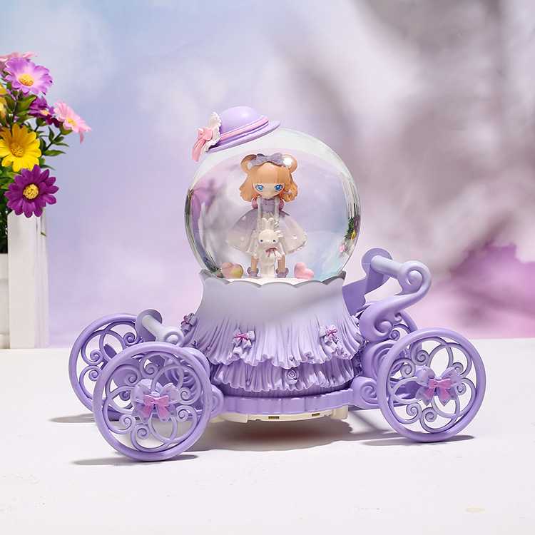 新款直销可爱公主马车水晶球洛丽塔音乐盒学生桌面摆件毕业礼品生