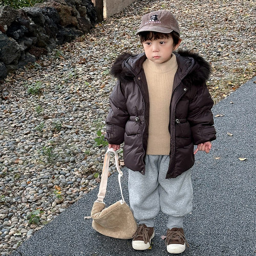 2024冬季新款男童大毛领羽绒服