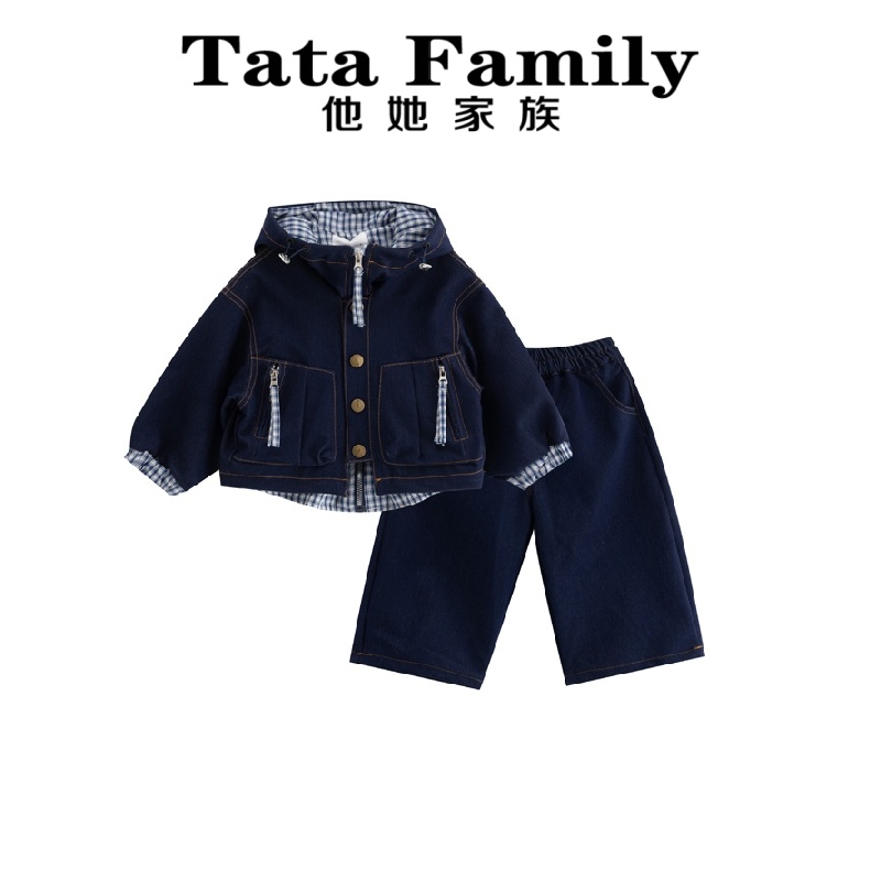 2025新款男童宝宝儿童春款套装牛仔外套裤子两件套休闲百搭宽松潮