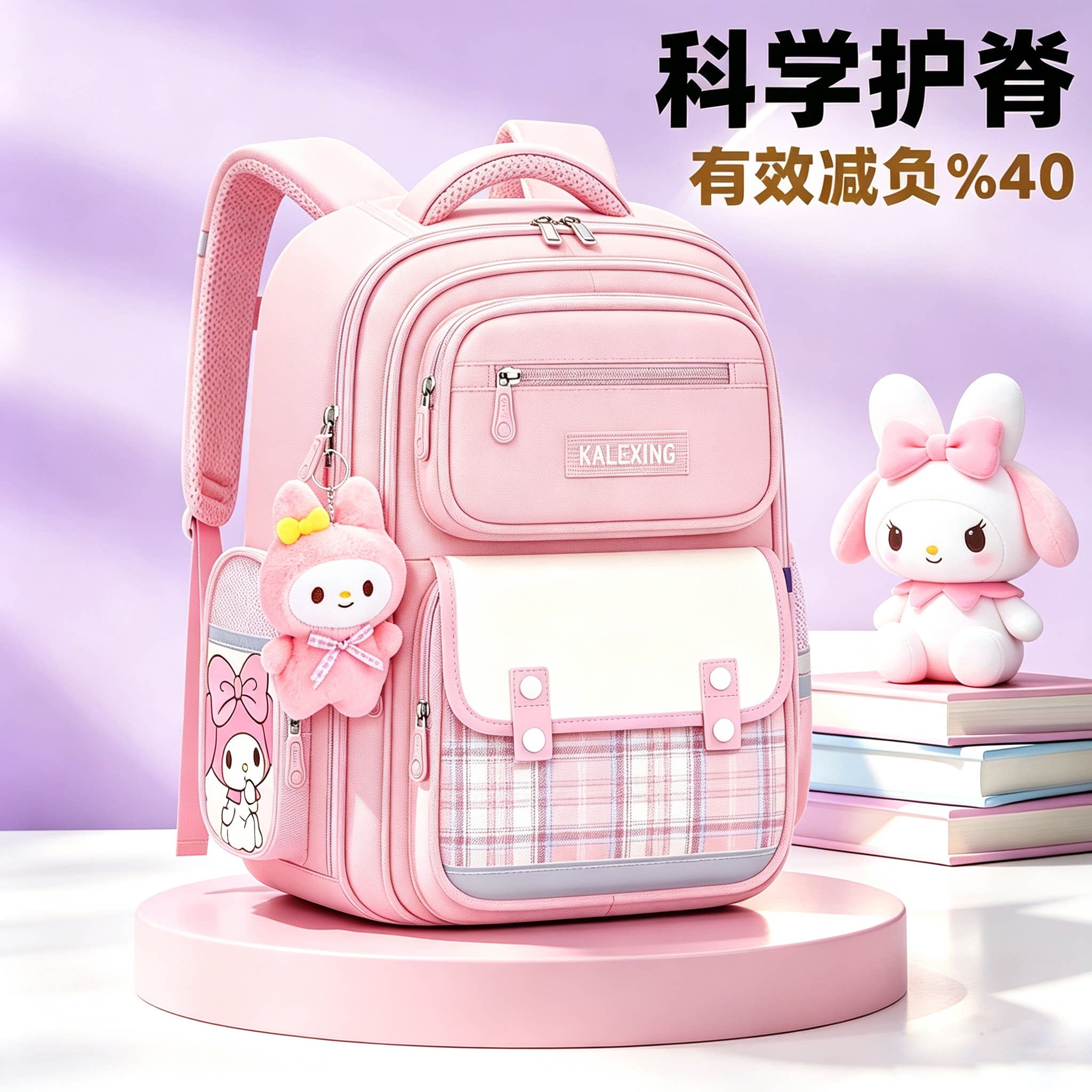 新款甜美小学生女生书包1-6年书包