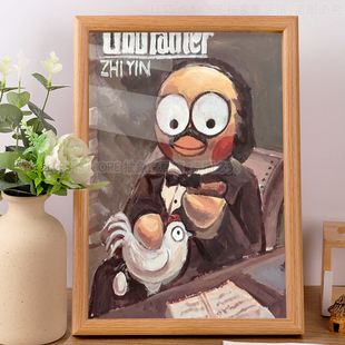 教父坤鸡你太美蔡徐坤ikun恶搞抽象字画搞笑学生桌面摆件挂画礼物