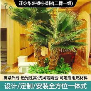 仿真棕榈树迷你华盛顿棕榈树假树仿真棕榈树室内植物商场景观树