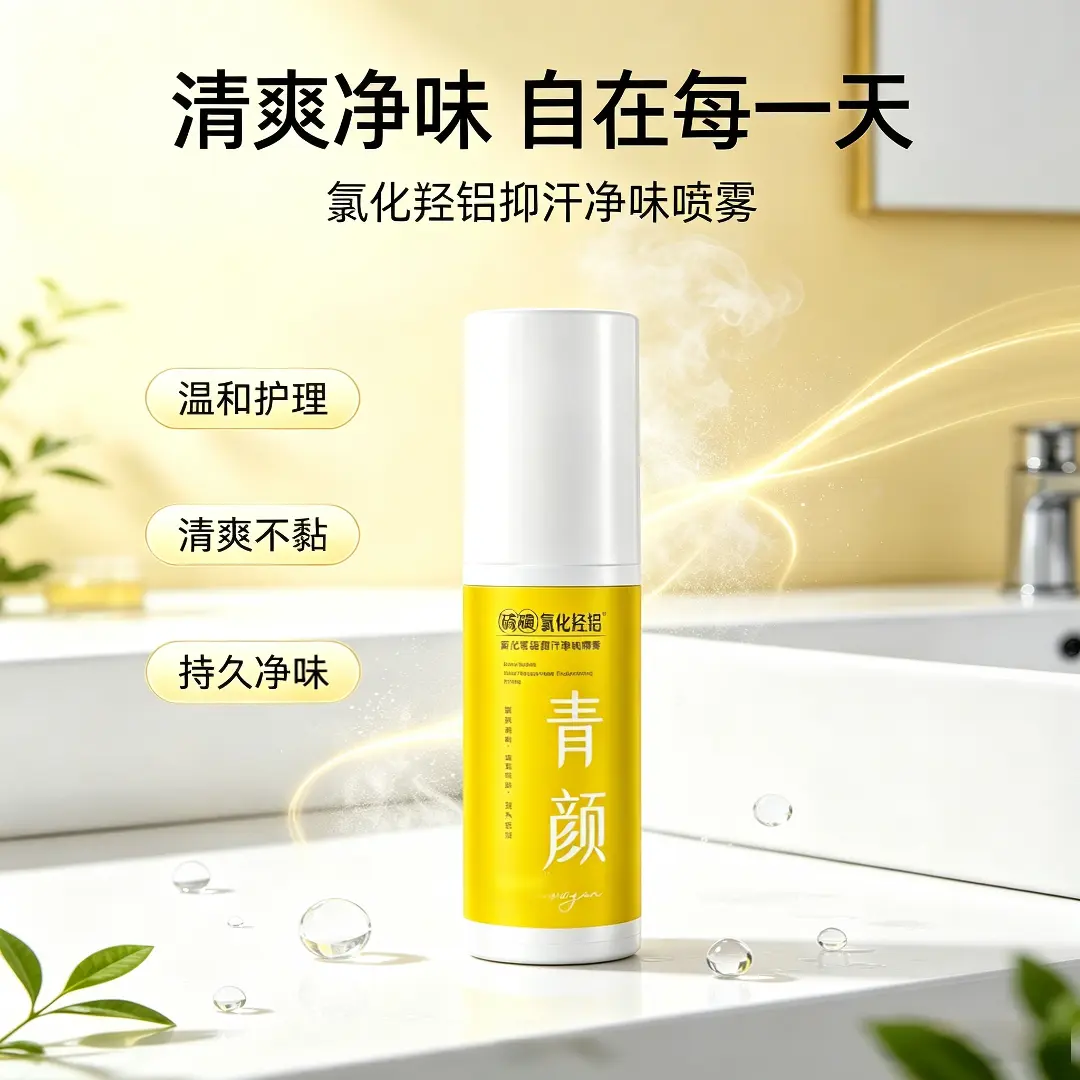 青颜硫磺氯化羟铝抑汗净味喷雾