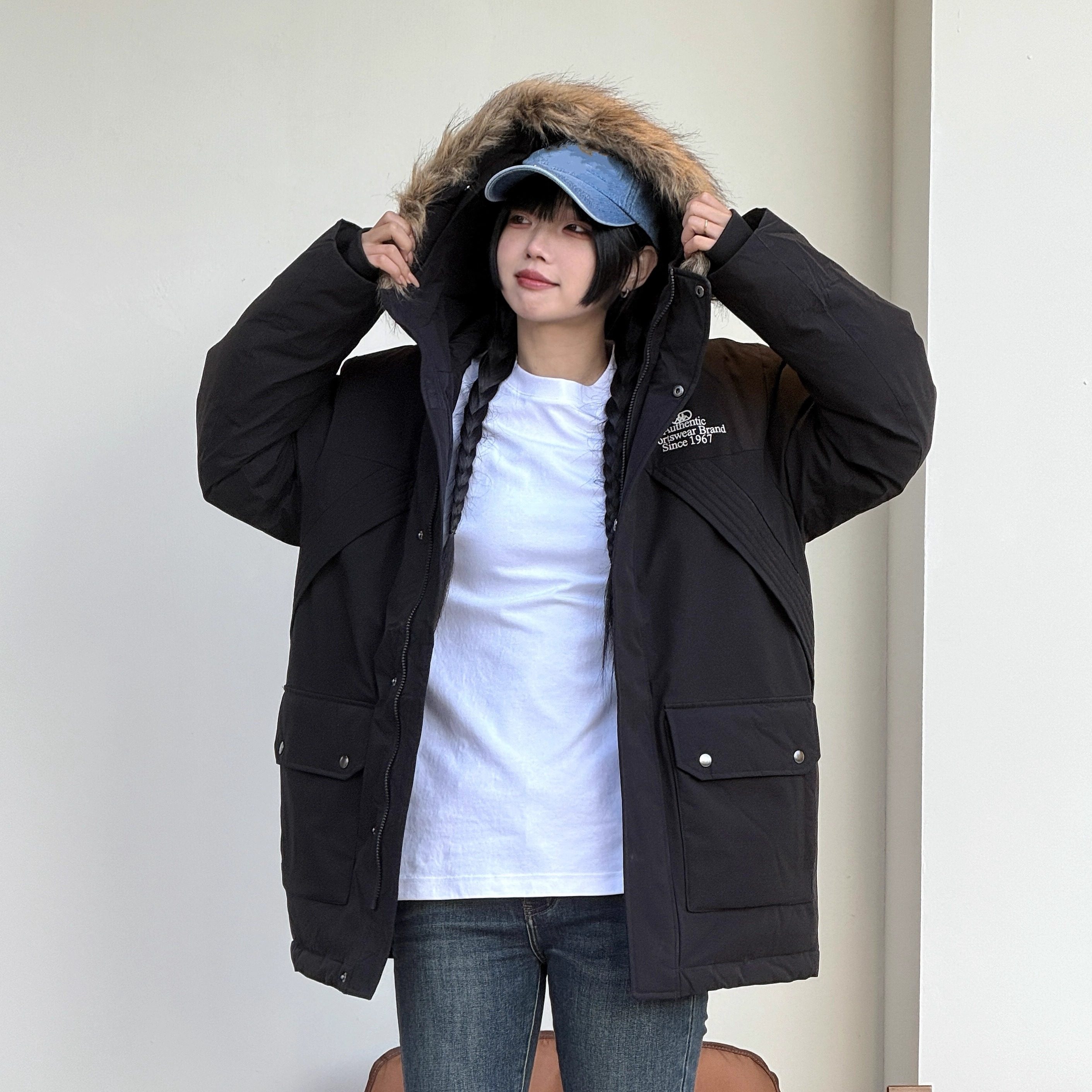 Kappa卡帕背靠背羽绒服男款2024新款冬季连帽防寒服外套上衣女款图片