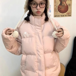 Kappa卡帕运动羽绒服女款2024冬季新款保暖黑色防寒服短款外套男