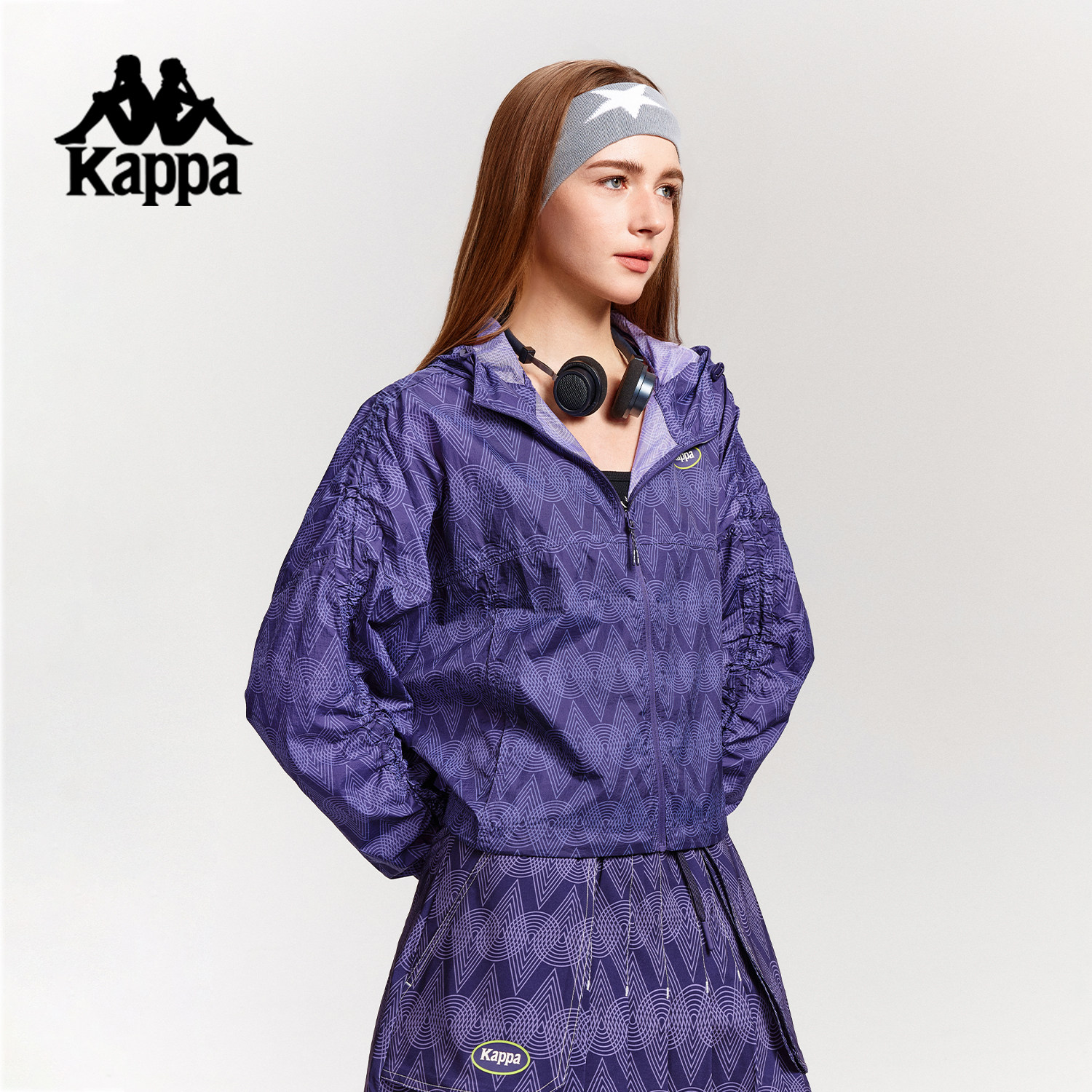 巴巴爸爸xKappa卡帕2025秋款运动休闲外套防风衣女防泼水休闲上衣