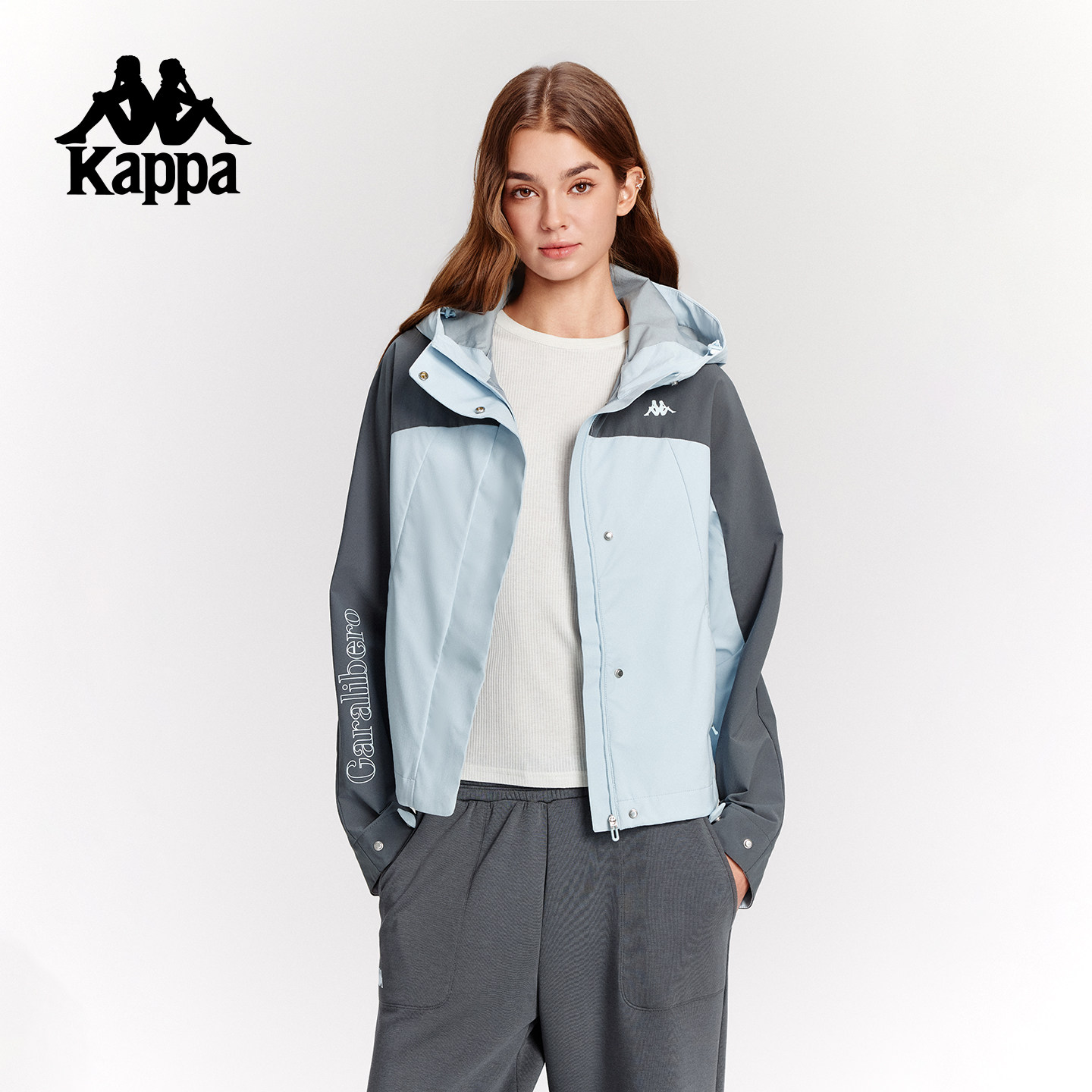 Kappa卡帕背靠背运动外套女2025新款秋季防风防泼水冲锋衣外套女