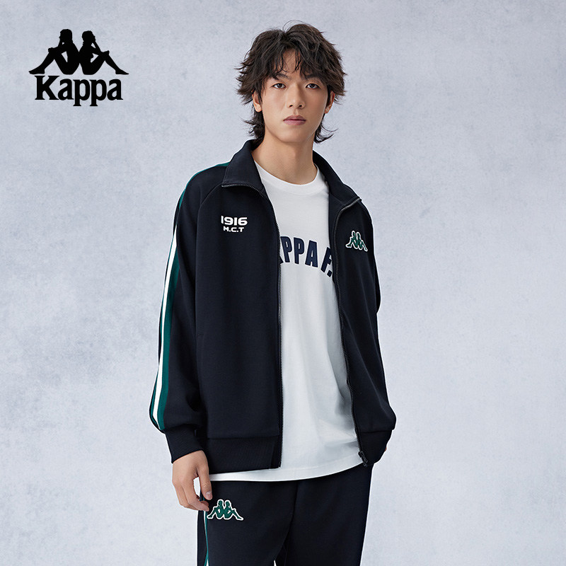 Kappa卡帕背靠背春秋2024新款运动夹克外套男休闲针织开衫男款潮