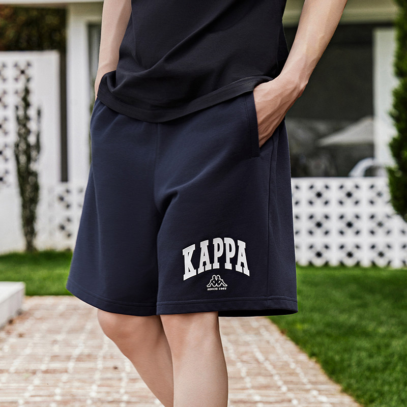 Kappa卡帕背靠背2025新款短裤男夏季休闲印花五分裤子运动裤薄款