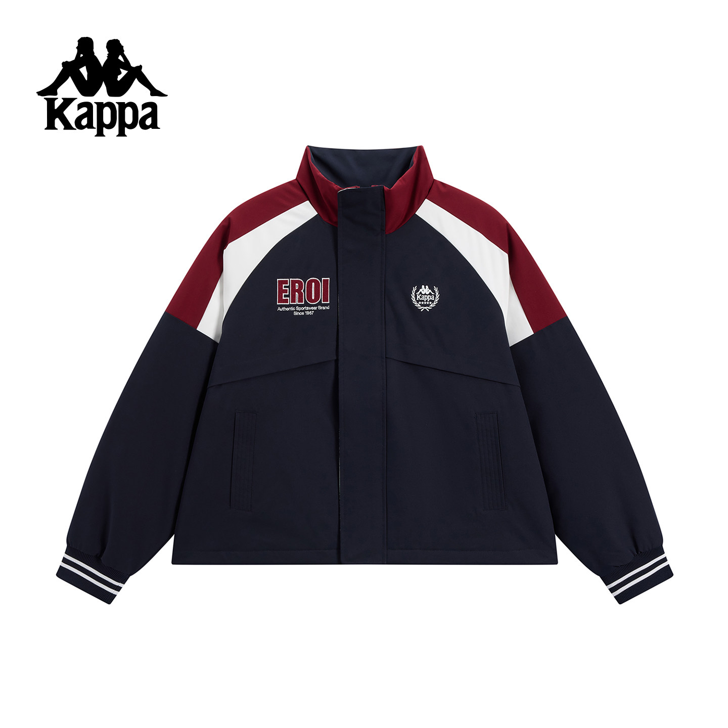 Kappa卡帕背靠背运动棉服女2025新款冬季休闲保暖外套立领防寒服