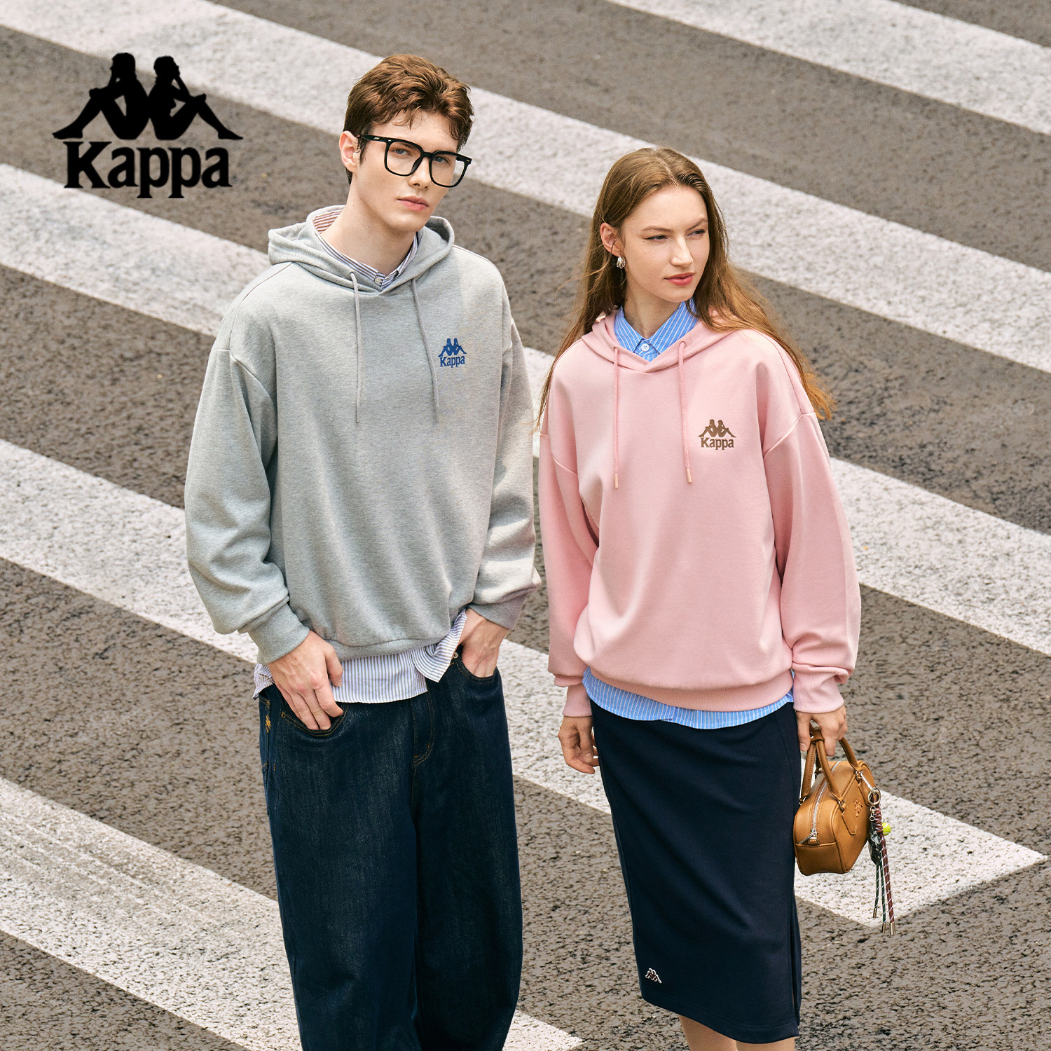 Kappa卡帕背靠背2025新款运动卫衣男秋季针织套头帽衫休闲上衣女